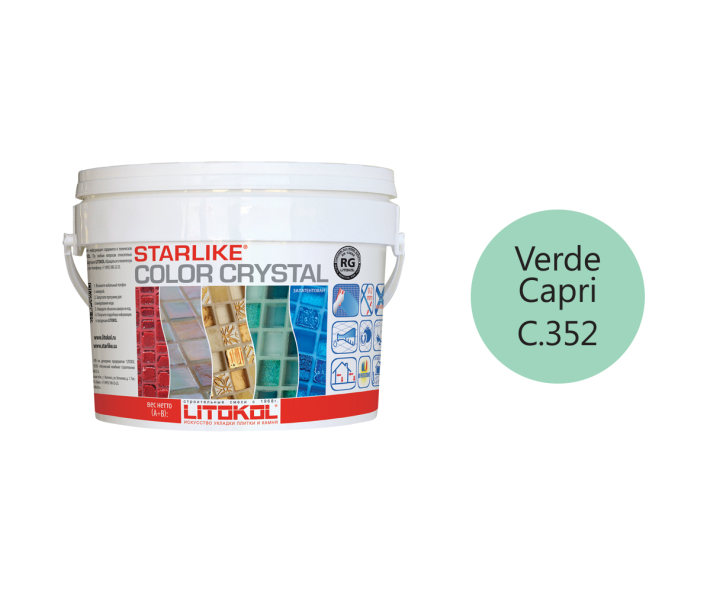 Купить LITOCHROM Starlike C.352 СOLORCRYSTAL VerdeCapri 2,5kg bucket в Нижнем Новгороде-1
