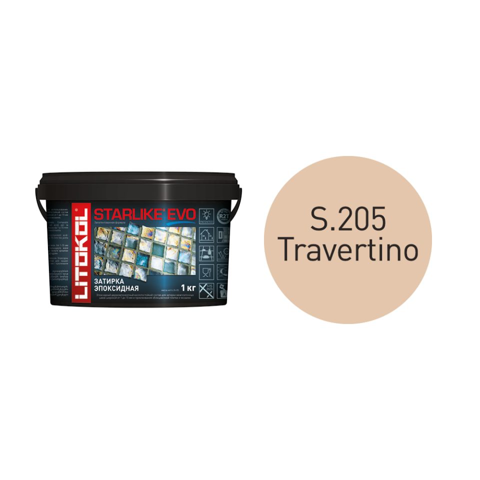 Купить STARLIKE EVO S.205 TRAVERTINO затир.смесь (1kg bucket) в Нижнем Новгороде #2