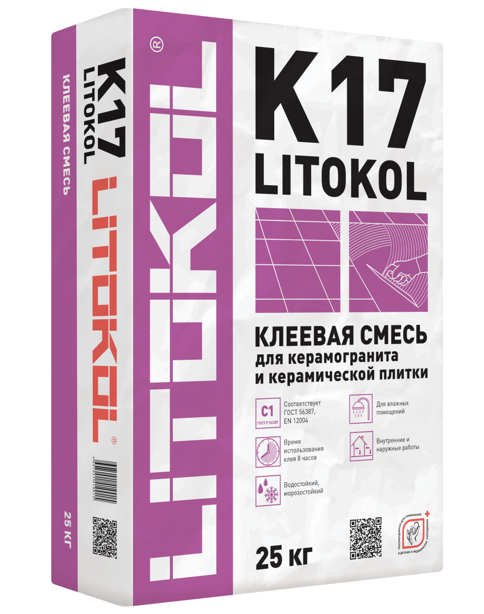 Купить LITOKOL K17 (С1) - клеевая смесь 25kg bag в Нижнем Новгороде