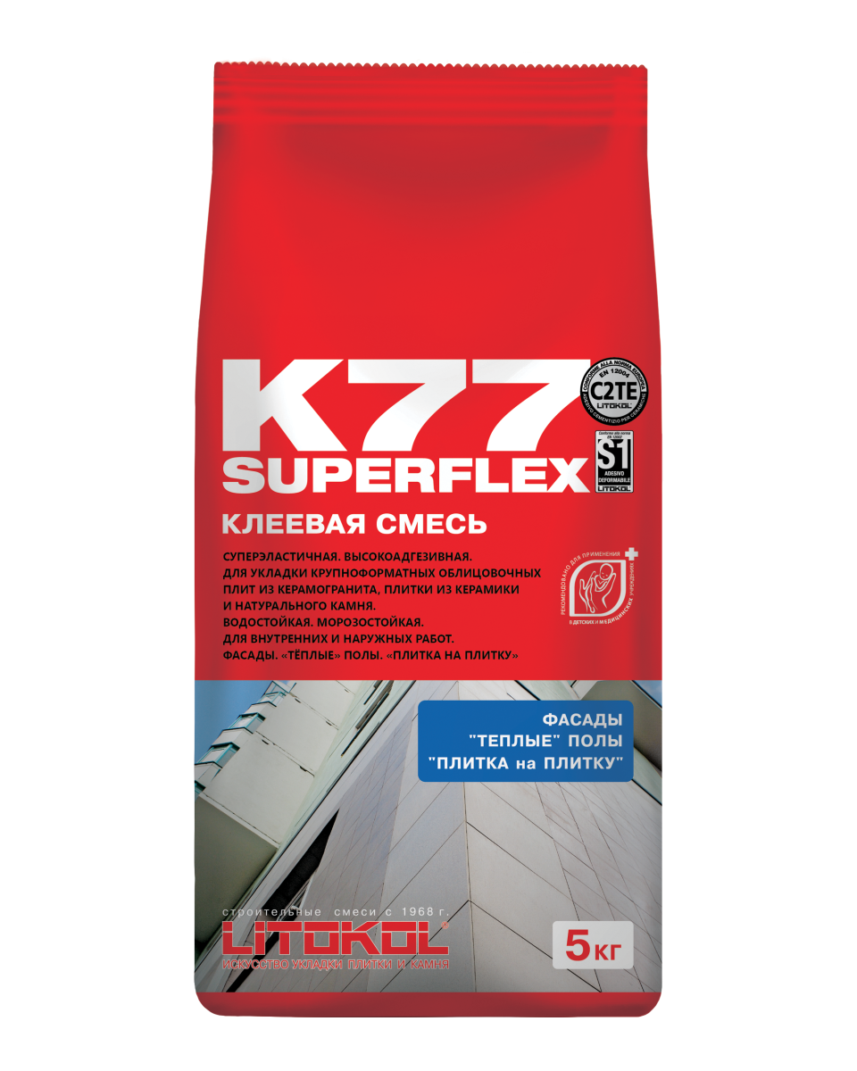 Купить SUPERFLEX K77 серый-клеевая смесь 5kg bag в Нижнем Новгороде #2