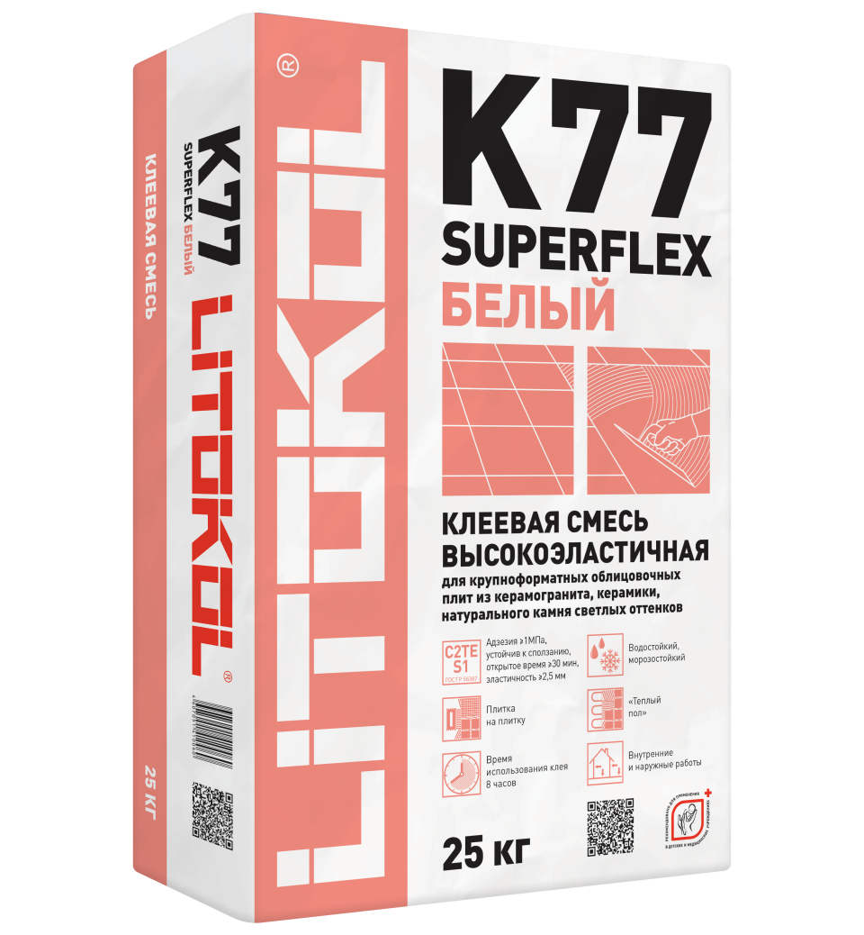 Купить SuperFlex K77 белый-клеевая смесь 25kg bag в Нижнем Новгороде #2