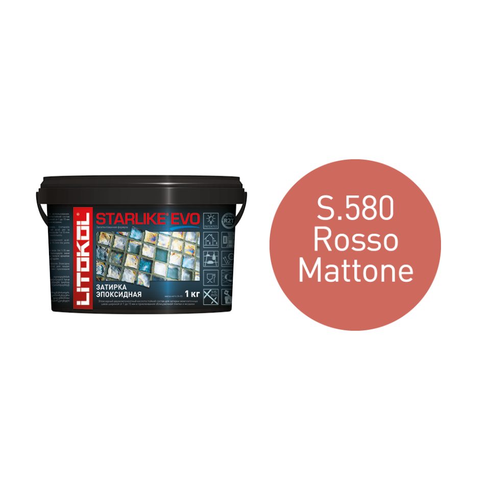 Купить STARLIKE EVO S.580 ROSSO MATTONE затир.смесь (1kg bucket) в Нижнем Новгороде