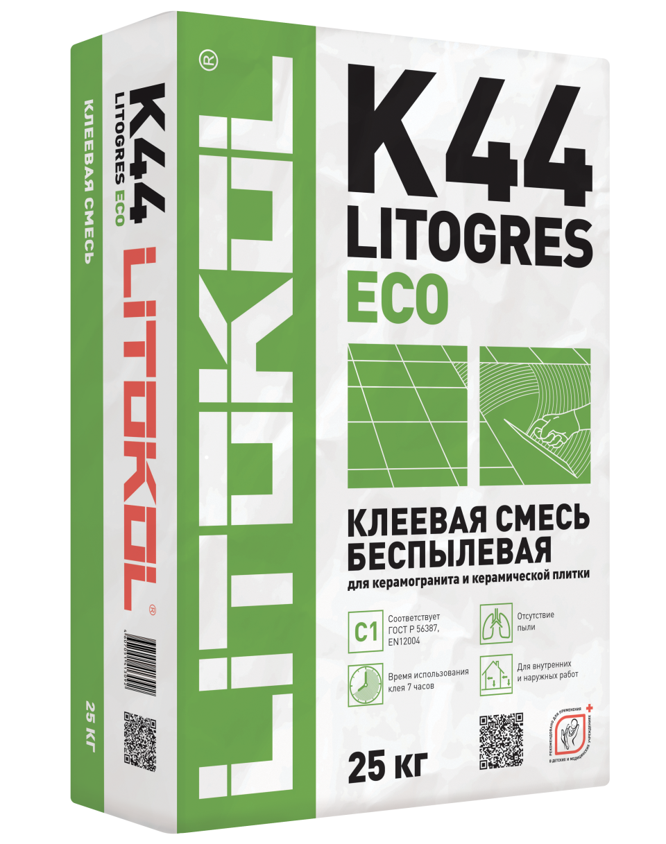 Купить Litogres К44 ECO- беспылевая клеевая смесь 25kg bag в Нижнем Новгороде