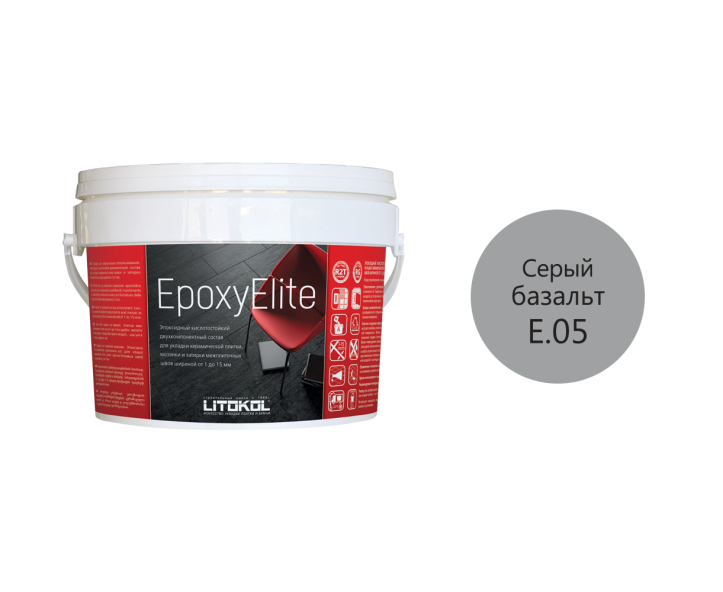 Купить EpoxyElite E.05 СЕРЫЙ БАЗАЛЬТ затир. смесь 1,0 kg bucket в Новосибирске-2
