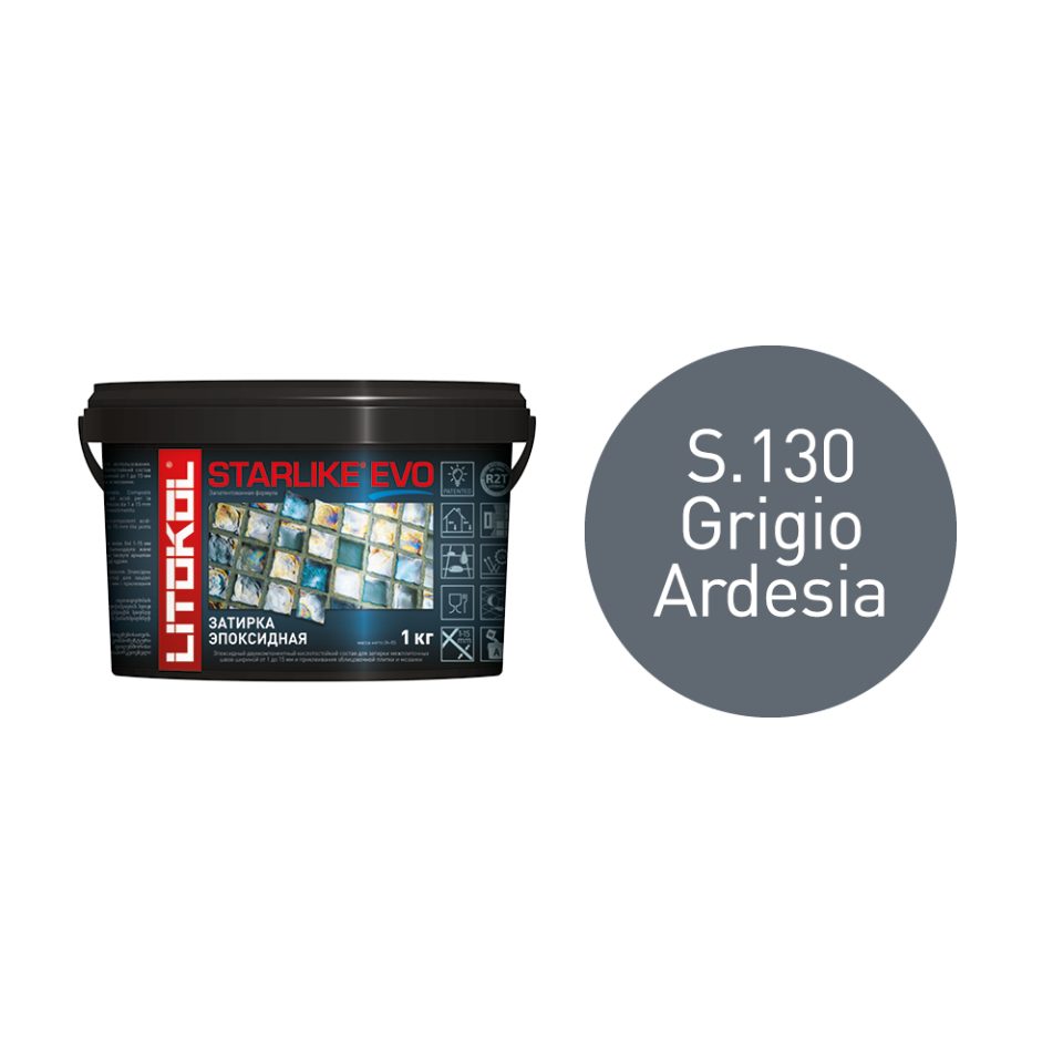 Купить STARLIKE EVO S.130 GRIGIO ARDESIA затир.смесь (1kg bucket) в Нижнем Новгороде #2