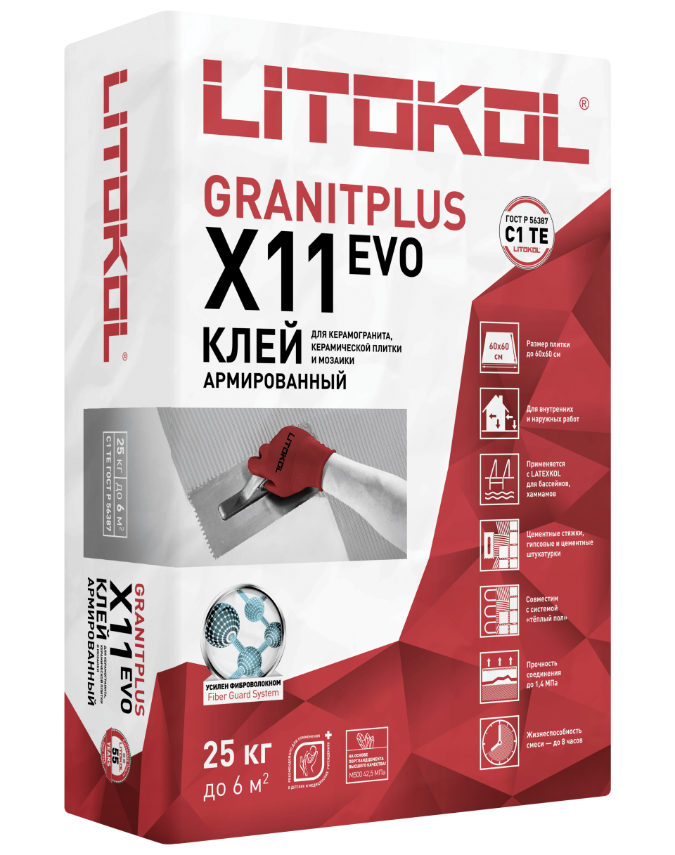 Купить LITOKOL X11 EVO GRANITPLUS (25kg bag) в Нижнем Новгороде