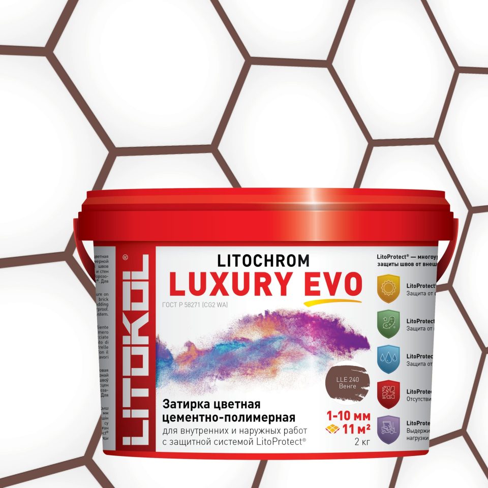 Купить LITOCHROM LUXURY EVO LLE 240 венге 2kg bucket в Нижнем Новгороде #2