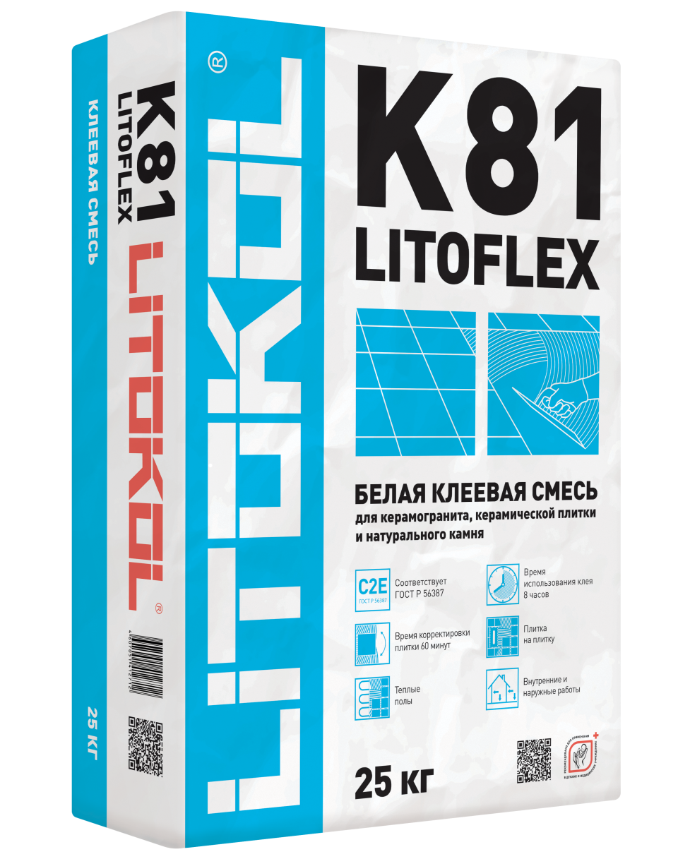 Купить LitoFlex K81 белый-клеевая смесь 25kg bag в Нижнем Новгороде #2